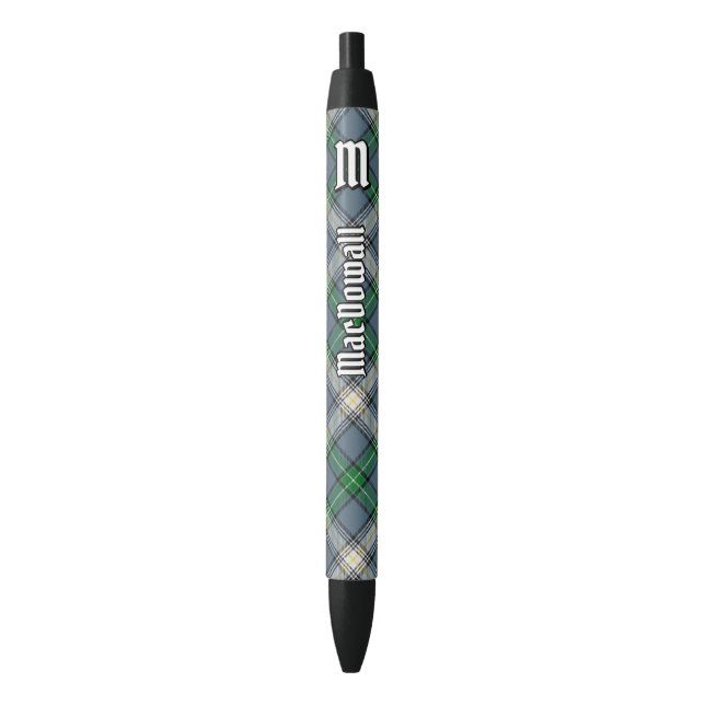 Clan MacDowall Tartan Black Ink Pen (Front Vertical)