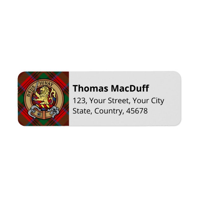 Clan MacDuff Crest over Tartan (Front)