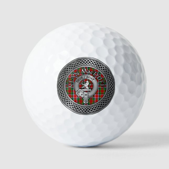 Clan MacDuff Crest & Tartan Knot Golf Balls (Front)
