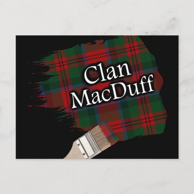 Clan MacDuff Scottish Tartan Paint Brush Postcard (Front)