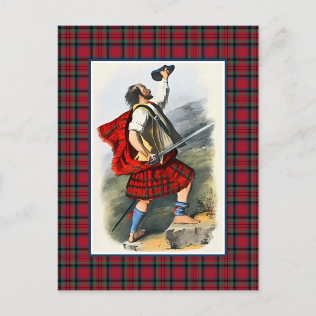 Clan MacDuff Vintage Illustration Tartan Frame Postcard (Front)