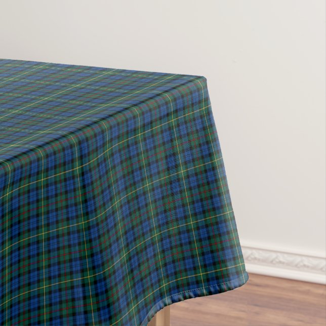 Clan MacEwan Royal Blue and Green Scottish Tartan Tablecloth (In Situ)