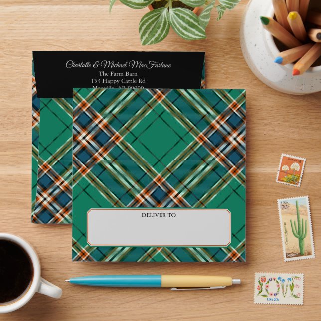 Clan MacFarlane Ancient Hunting Tartan Envelope (Desk)