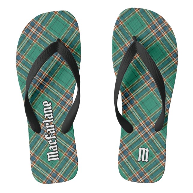 Clan MacFarlane Ancient Hunting Tartan Flip Flops (Footbed)