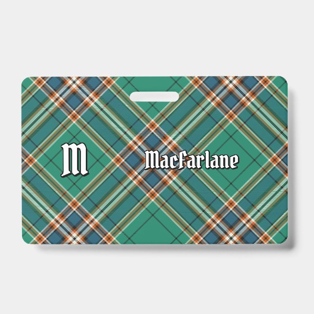 Clan MacFarlane Ancient Hunting Tartan ID Badge (Front)