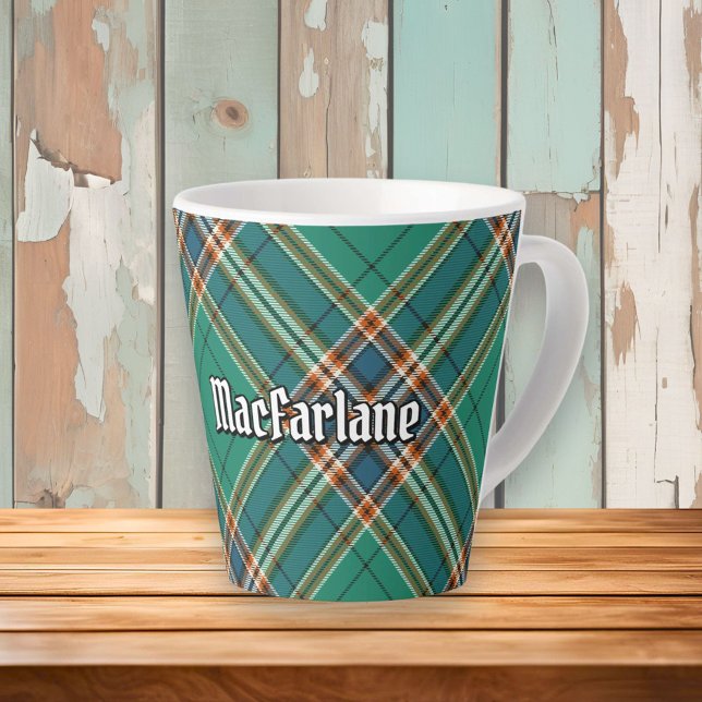 Clan MacFarlane Ancient Hunting Tartan Latte Mug (Creator Uploaded)