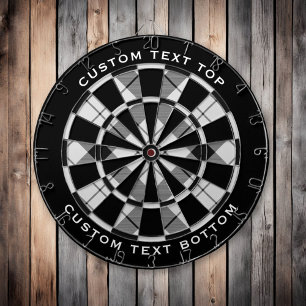 Clan MacFarlane Black and White Tartan Dartboard