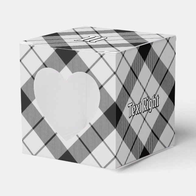 Clan MacFarlane Black and White Tartan Favour Box (Front Side)