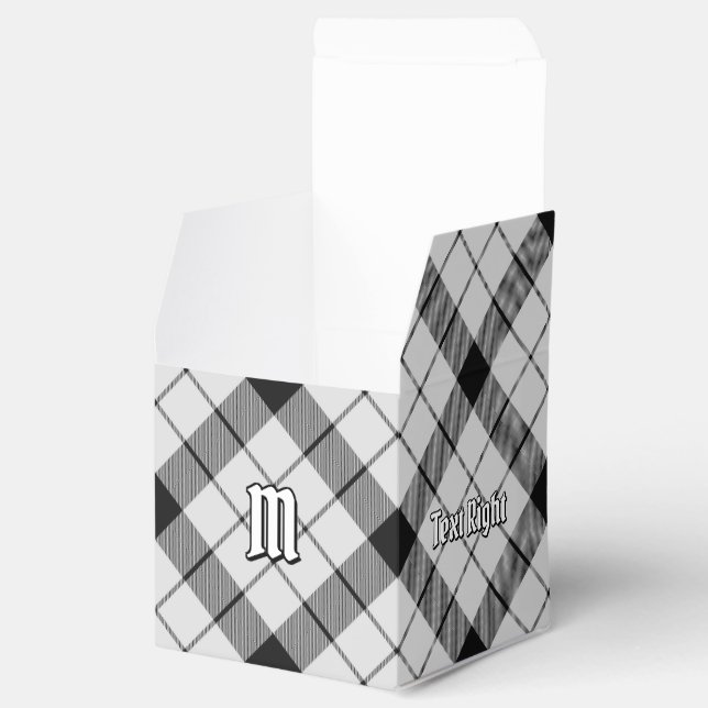 Clan MacFarlane Black and White Tartan Favour Box (Opened)