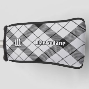 Clan MacFarlane Black and White Tartan Golf Head Cover
