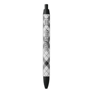 Clan MacFarlane Black and White Tartan Ink Pen