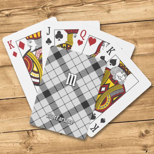Clan MacFarlane Black and White Tartan Playing Cards (Creator Uploaded)