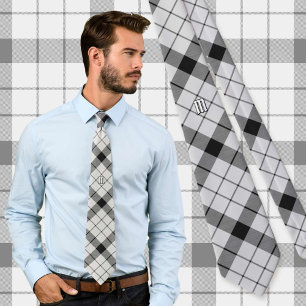 Clan MacFarlane Black and White Tartan Tie