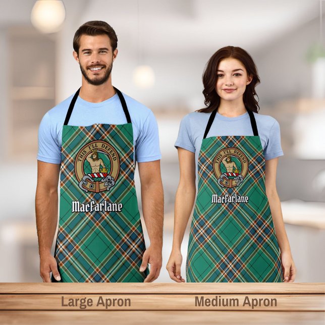 Clan MacFarlane Crest over Ancient Hunting Tartan Apron (Creator Uploaded)