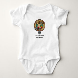 Clan MacFarlane Crest over Ancient Hunting Tartan Baby Bodysuit