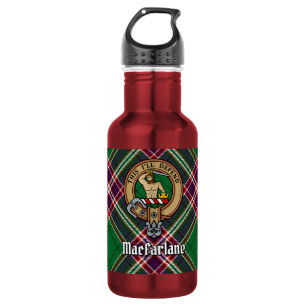 Clan MacFarlane Crest over Modern Hunting Tartan 532 Ml Water Bottle