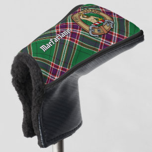 Clan MacFarlane Crest over Modern Hunting Tartan Golf Head Cover