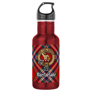 Clan MacFarlane Crest over Tartan 532 Ml Water Bottle