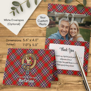 Clan MacFarlane Crest over Tartan Invitation