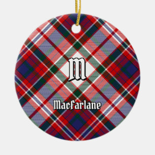Clan MacFarlane Dress Tartan Ceramic Tree Decoration