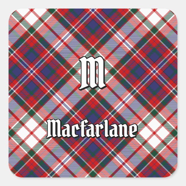 Clan MacFarlane Dress Tartan Square Sticker (Front)