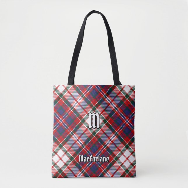 Clan MacFarlane Dress Tartan Tote Bag (Front)