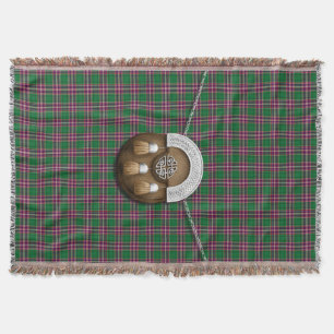 Clan MacFarlane Hunting Tartan And Sporran Throw Blanket