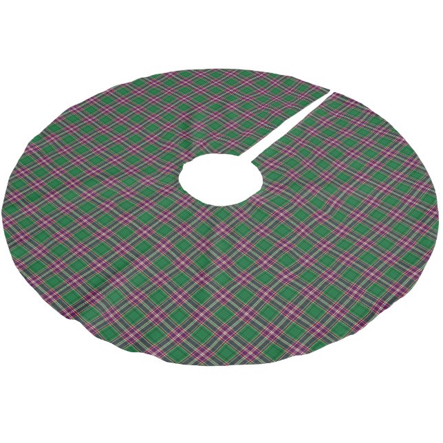 Clan MacFarlane Hunting Tartan Brushed Polyester Tree Skirt (Angled)