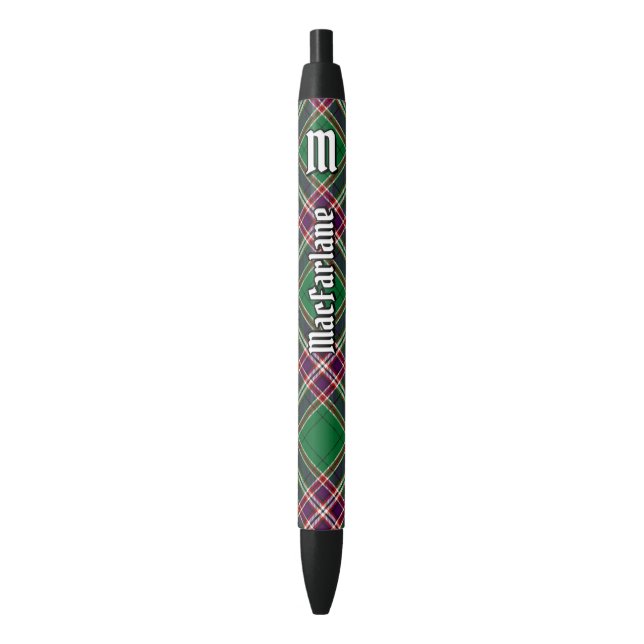 Clan MacFarlane Modern Hunting Tartan Black Ink Pen (Front Vertical)