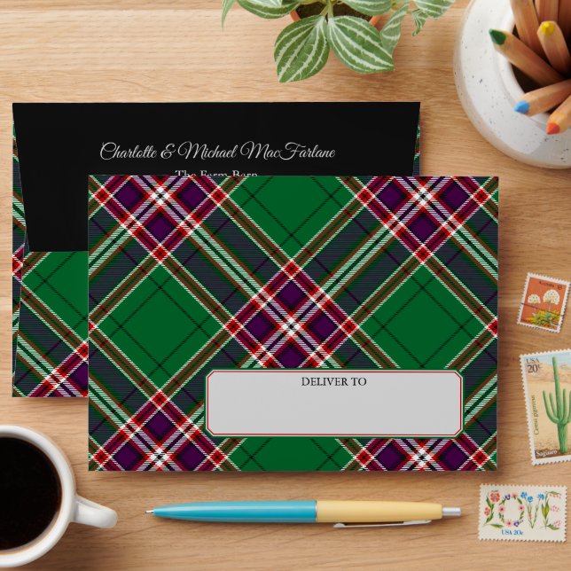 Clan MacFarlane Modern Hunting Tartan Envelope (Desk)
