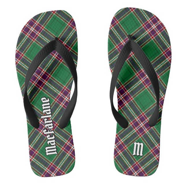 Clan MacFarlane Modern Hunting Tartan Flip Flops (Footbed)
