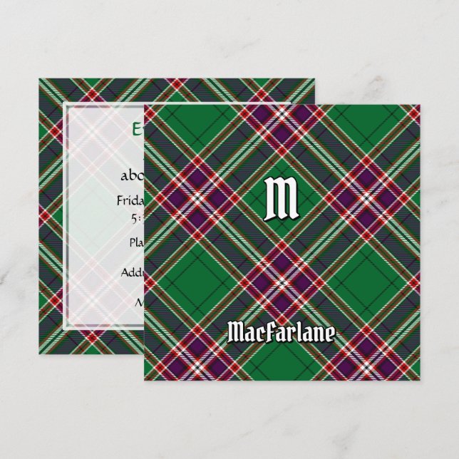 Clan MacFarlane Modern Hunting Tartan Invitation (Front/Back)