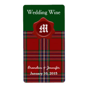 Clan MacFarlane Plaid Wedding Mini Wine Labels