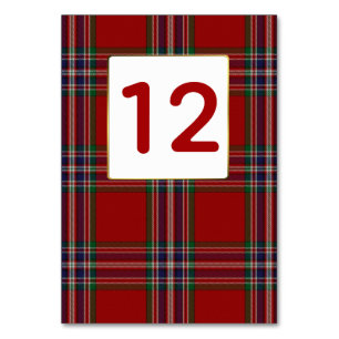 Clan MacFarlane Plaid Wedding Table Number