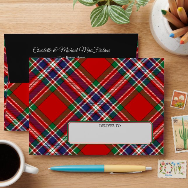 Clan MacFarlane Red Tartan Envelope (Desk)