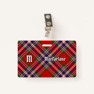 Clan MacFarlane Red Tartan ID Badge