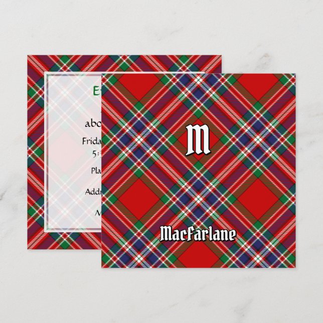 Clan MacFarlane Red Tartan Invitation (Front/Back)