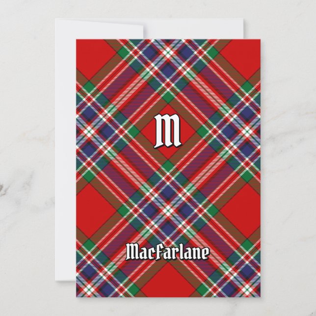 Clan MacFarlane Red Tartan Invitation (Front)