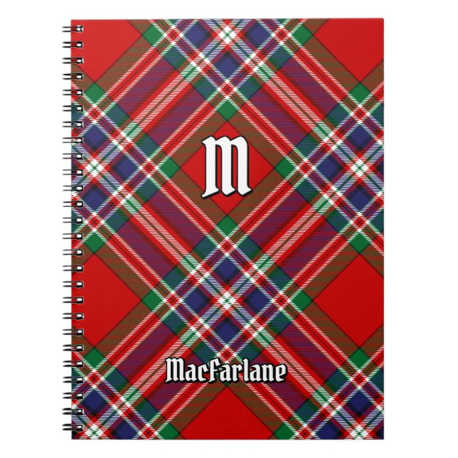 Clan MacFarlane Red Tartan Notebook (Front)