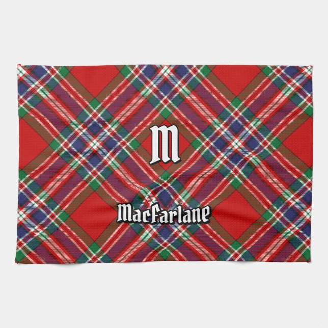 Clan MacFarlane Red Tartan Tea Towel (Horizontal)