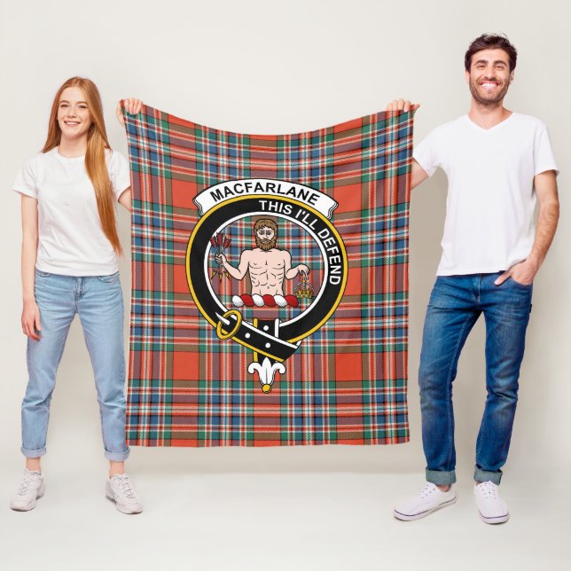 Clan MacFarlane Tartan Plaid Fleece Blanket (In Situ)