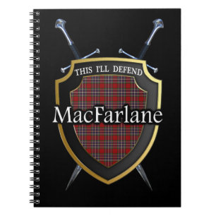 Clan MacFarlane Tartan Shield & Swords Notebook