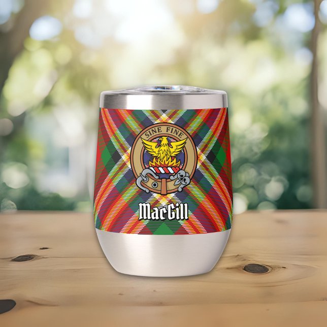 Clan MacGill Crest over Tartan (Creator Uploaded)