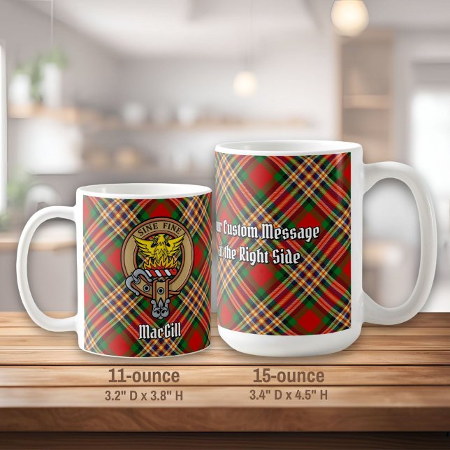 Clan MacGill Crest over Tartan Coffee Mug (Creator Uploaded)