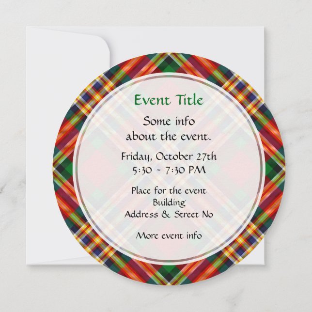 Clan MacGill Tartan Invitation (Back)
