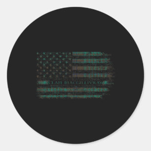 Clan Macgillivray Hunting Scottish Tartan Us Flag Classic Round Sticker