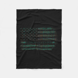 Clan Macgillivray Hunting Scottish Tartan Us Flag  Fleece Blanket