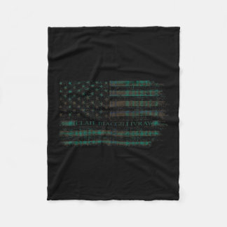 Clan Macgillivray Hunting Scottish Tartan Us Flag  Fleece Blanket