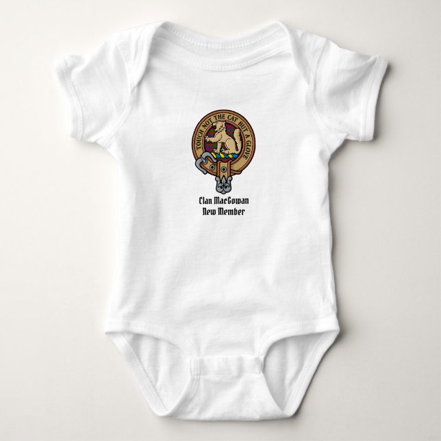 Clan MacGowan Crest over Tartan Baby Bodysuit (Front)