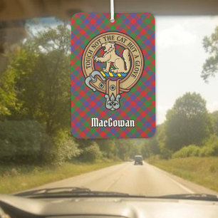 Clan MacGowan Crest over Tartan Car Air Freshener